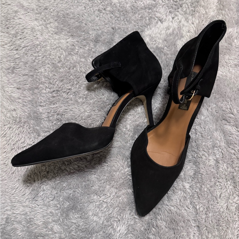 STEVEN by Steve Madden Black Suede Heels